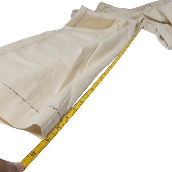 Madewell Button-Tab Wide-Legs Pants Cream SZ 6 100% Cotton Trendy Casual - Picture 9 of 15